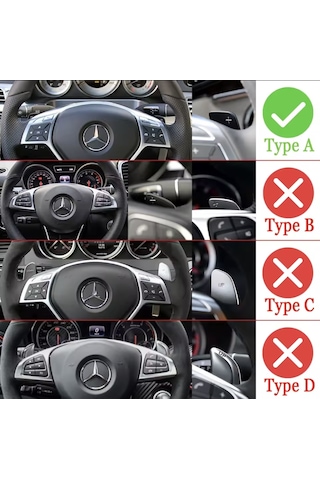 Mercedes C Serisi W204 Siyah F1 Kulakçık Pedal 2012-2014 Siyah