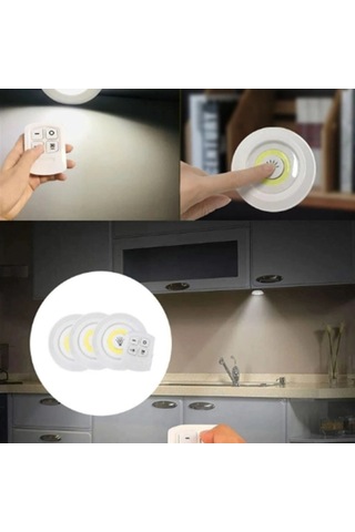 Kablosuz 3'lü Led Spot Lamba Seti Uzaktan Kumandalı Enerji Tasarruflu Aydınlatma Diğer