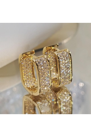 Altın Kadınlar İçin Kübik Zirkonlu Lüks Moda Yüzükler, Altın Gelin Aksesuarları, Düğün Küpeleri, Sevgililer Günü Hediyesi, Takı Altın