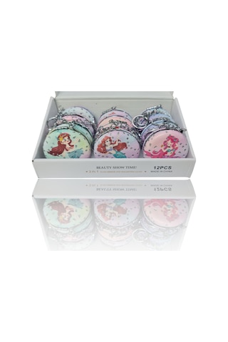 Gigi Panda Anahtarlıklı Deniz Kızı Desenli Katlanır Makyaj Aynası Pembe