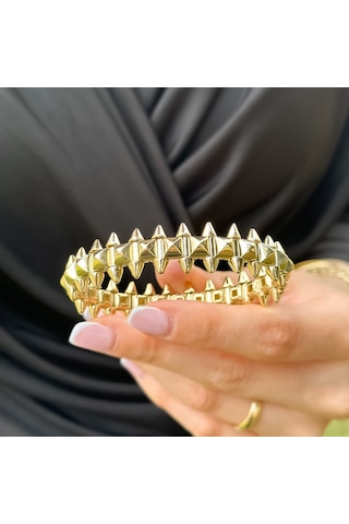 14k Sarı Altın Crampoon Kelepçe Bilezik