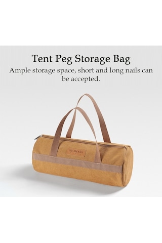 Pazly Kamp Çadırı Çivisi Ve Çekiç Saklama Çantası - Portatif Haki Kumaş Organizatör Haki
