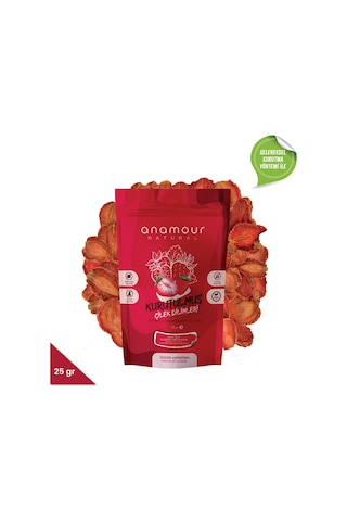 Anamour Natural Çilek Kurusu Cips Çilek Şekersiz Kuru Meyve Kıtırı 25 G