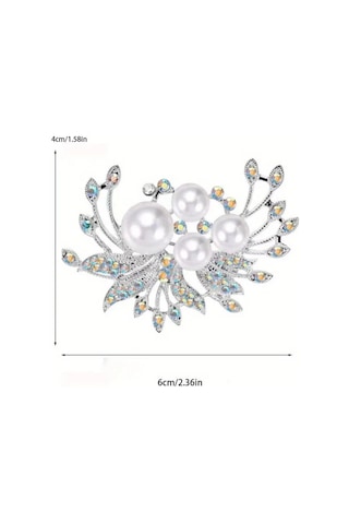 Monyee Zirve Simge Gümüş Renkli İmitasyon İncili Kelebek Motifli Broş - Güzellik Ve Zarafetle Takı Kolleksiyonunu Zenginleştirin Gümüş