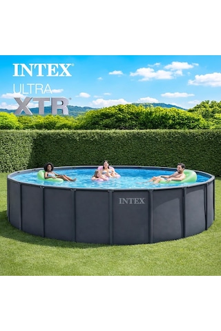 İntex 26330np Ultra Xtr Yuvarlak Prefabrik Aile Havuzu 549cmx132cm Merdiven+filtre+örtü Set
