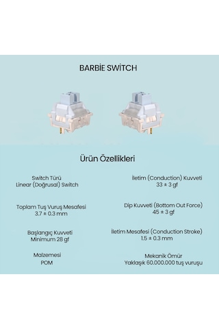 Aula Leobog Barbie Lineer Mekanik Switch 100 Adet
