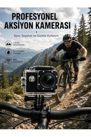 Mey İthalat Profesyonel Video Çekimleri İçin 1080p Full Hd Aksiyon Kamerası