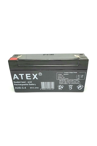 Atex Plus 6V 3.4Ah Bakımsız Kuru Aküsü