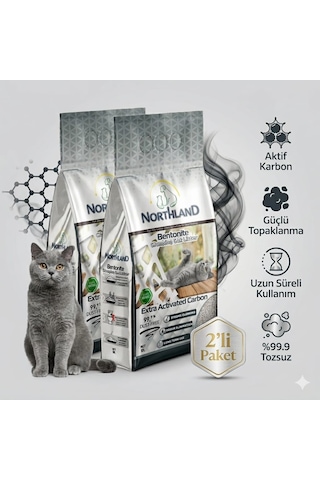 Northland Doğal Bentonite- Süper Topaklanan Aktif Karbonlu Kedi Kumu 10 Lt X 2 Adet Northland Doğal Bentonite- Süper Topaklanan Aktif Karbonlu Kedi Kumu 10 Lt X 2 Adet