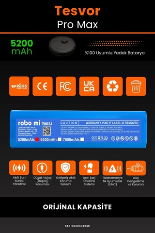Tesvor Pro Max 5200mah Robot Süpürge Bataryası