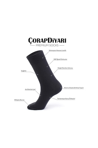 Çorapx Çorapdiyari Premium 6'Lı Dikişsiz Mevsimlik Bambu Erkek Çorap Lacivert