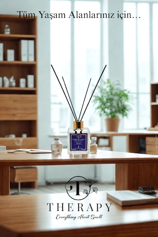 Therapy Smell, Ocean Blue - Lüks Çubuklu Oda Kokusu - 120 Ml - Kare Cam Şişe - Hediyeli Okyanus