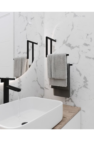 Aju Havluluk Metal Kağıt Havlu Tutacağı Ev Banyo Düzenleyici Duvara Monte Havlu Tutucu Modern Siyah
