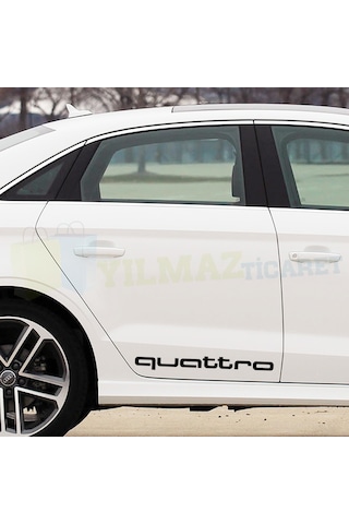Audi Quattro Logo Kapı Altı Marşpiyel Oto Sticker Etiket 1 Çift