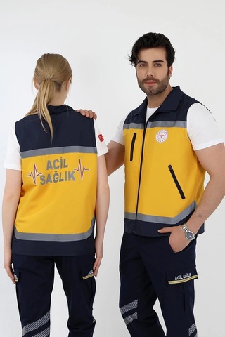 Acil Sağlık Sarı Unisex Yazlık Yelek