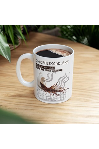 Mimarlar İçin Kupa Bardak Autocad Hatası Mimarlara Özel Sanatsal Ve Akıllıca Tasarım Hediyesi Beyaz