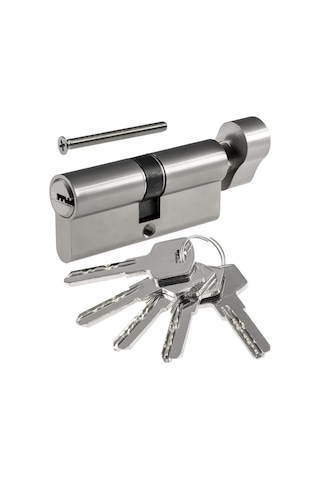 Youmex Alüminyum Kasa Bakır Çekirdek Antipicap-antikazık-antişok Kilit Silindiri, 70mm, Tek Açılım Dönme Düğmeli, Farklı Kapı Tipleri İçin