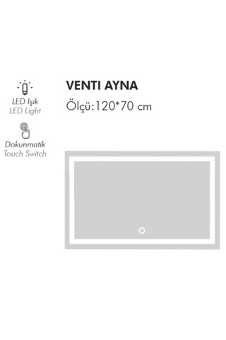 Venti 120 Cm Led Ayna Renksiz