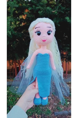 Amigurumi Elsa bebek Hediyelik oyuncak figür çizgi karakter