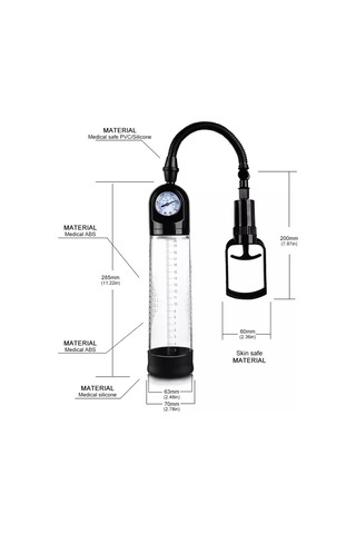 Carmine Güçlü Vakumlu Manuel Penis Pompası Siyah