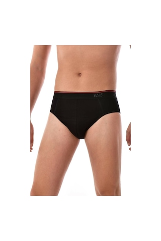 Tutku Elit Erkek Siyah Likralı Pamuklu Kemerli Spor Slip Külot 3'lü Paket Siyah