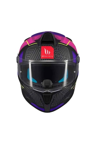 Mt Helmets Targo S Brik C8 Kapalı Kask Siyah - Pembe