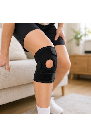 Açık Patella Dizlik Diz Kapağı Destekli Ayarlanabilir Cırtlı Sporcu Dizliği