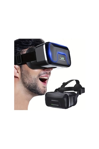 Xuweiwei Stil 1 Shinecon Vr Gözlükleri Ayarlanabilir 3d Başlık Rahat Kullanım Katıksız Görsel Deneyim Siyah Mavi Ev Eğlencesi İçin İdeal