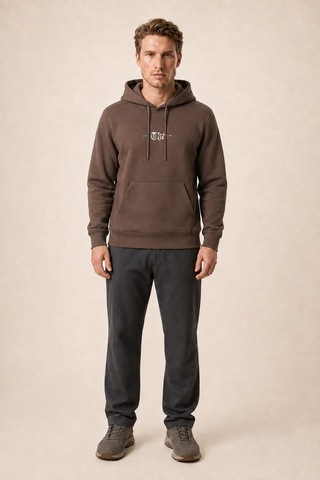 Redline Thenk Yeni Sezon Erkek Regular Fit Kapüşonlu Sweatshirt Kahve