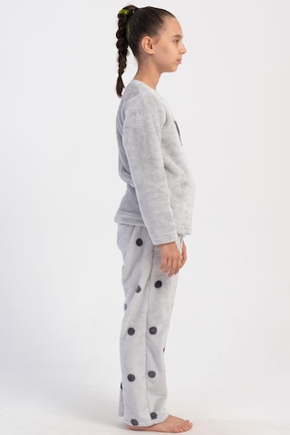 Kız Çocuk Uzun Kol Welsoft Gri Pijama Takım C4t5n1o304 001
