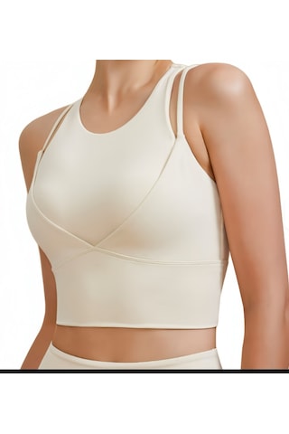Ece's Design Yoga Zarif Tayt Ve Atlet Yüksek Bel Spor Slim-fit Pilates Koşu Spor Tayt Ve Atlet W2010 Beyaz