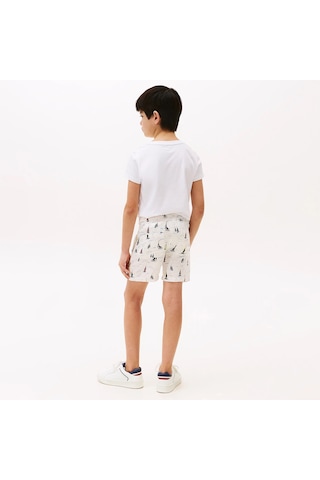 Tommy Hilfiger Print Linen Çocuk Beyaz Mayo Kb0kb09478 Beyaz