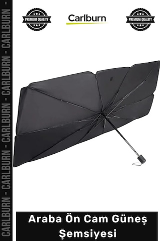 Otogüneşlik Isı Geçirmez 140x80cm 10 Telli Titanyum Gümüş Kaplama Çelik Araba Ön Cam Güneş Şemsiyes