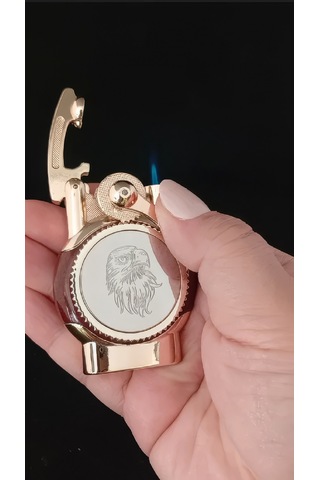 Gold Kaplama Kartal Gravürlü Retro Ateşlemeli Çakmak Çok Renkli