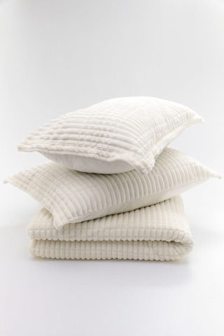 Merinos Modern Line 3 Parça Battaniye Seti Ekru