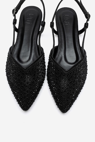 Luvi Shoes Rexton Siyah Taşlı Kadın Sandalet