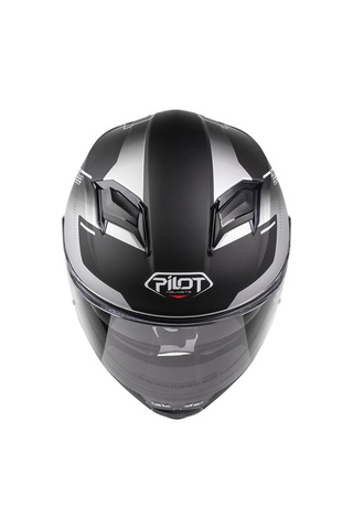 Pilot Alpha Sv Mat Siyah Gri Kapalı Motosiklet Kaskı Siyah