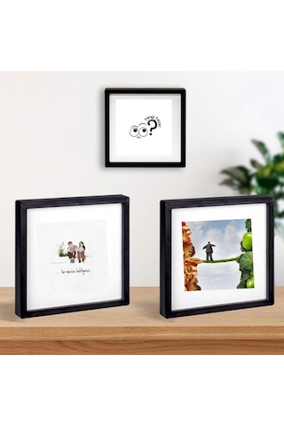 Bir Mucize Bekliyoruz Hangi Hayat Tasarımlı Yapışkanlı Sök Tak Paspartulu Pola 3 'lü Çerçeve