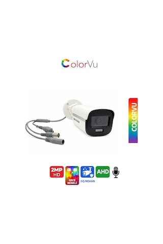 Gece Renkli Sesli Kamera Ds-2ce10df0t-lpfs Colorvu 2mp