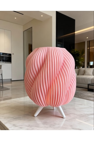 Dekoratif Modern Tasarımı İle Pembe Renk Abajur Ev, Cafe, Restorant Otel Pembe