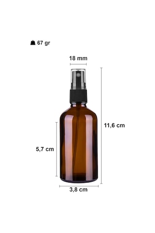 Afracam Amber 50 Ml Kapaklı Sprey Dezentektan Cam Şişe 30 Adet Siyah