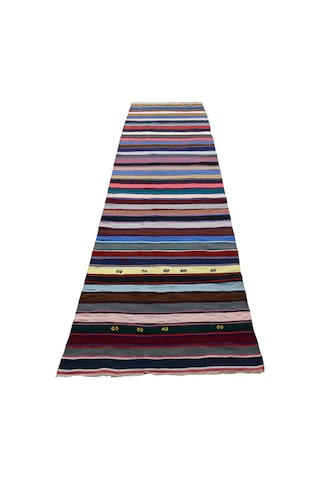 Kilim Antik El Dokuma Pamuklu Yolluk Anadolu Yörük Kilimi 0078 - Yeni - Çok Renkli