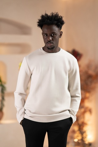 Paul Martin Modal Esnek Kumaş Regular Fit Mevsimlik Sweatshirt Krem
