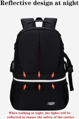 Sones Büyük Kapasiteli Su Geçirmez Sırt Çantası Seyahat Omuzları Kamera Çantaları Siyah Izgara İç Kırmızı