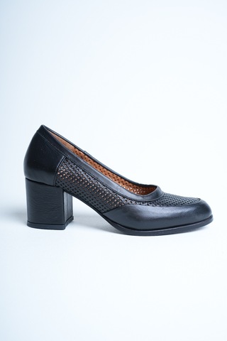 Analin Shoes Kadın Hakiki Deri Günlük Topuklu Ayakkabı Siyah