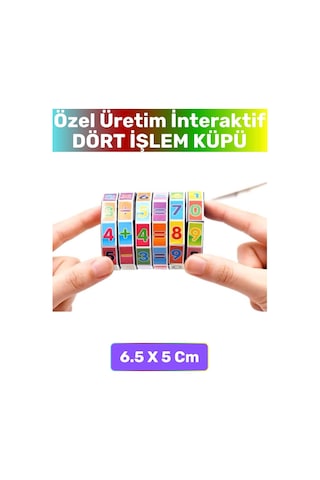 Okul Öncesi Kompakt İnteraktif Matematik Toplama Çıkarma Çarpma Bölme Dört İşlem Eğitici Oyun Küpü