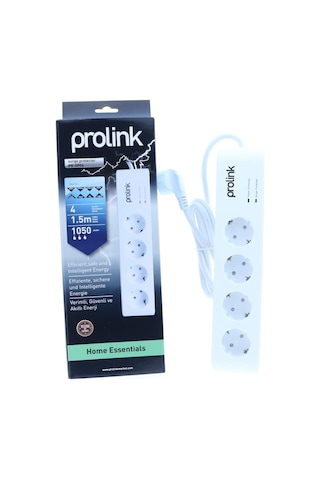 Prolink PR-SP04 4'lü Beyaz Akım Korumalı Priz
