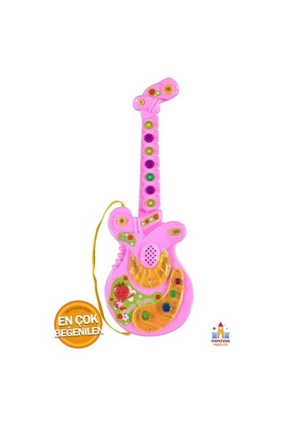 Türkçe Müzikli Çocuk Gitarı - Eğitici Pilli Piyano Oyuncak Seti