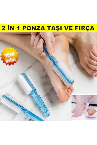 2in 1 Ayak Törpüsü Ponza Taşı Ve Fırça Ayak Rendesi Ölü Deri Temizeyici Ayak Bakım Fırçası