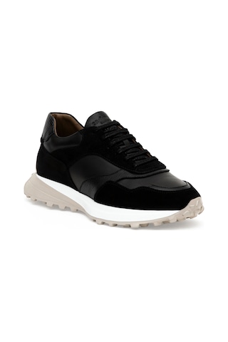 Cacharel Siyah Eva Taban %100 Deri Sneaker Ayakkabı